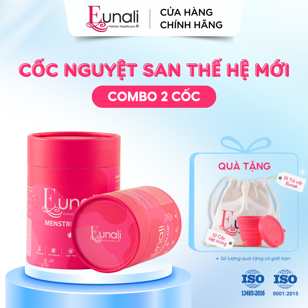 [Combo 2] Cốc Nguyệt San Thế Hệ Mới Eunali | Chuẩn Silicone Y Tế | Êm Ái – An Toàn Cho Phụ Nữ Việt