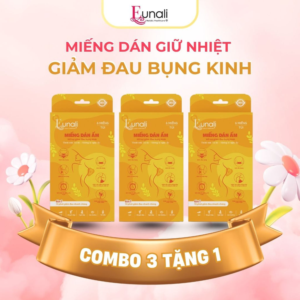 [COMBO MUA 3 TẶNG 1] Miếng Dán Giữ Nhiệt Giảm Đốt Kinh EUNALI – Giảm Đầu Nhanh, Liệp rêu Lâu