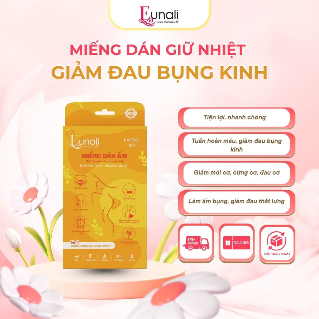 Miếng Dán Giữ Nhiệt Giảm Rạch Kinh EUNALI – Túi 6 Miếng | Giảm đầu nhanh, rụng tóc