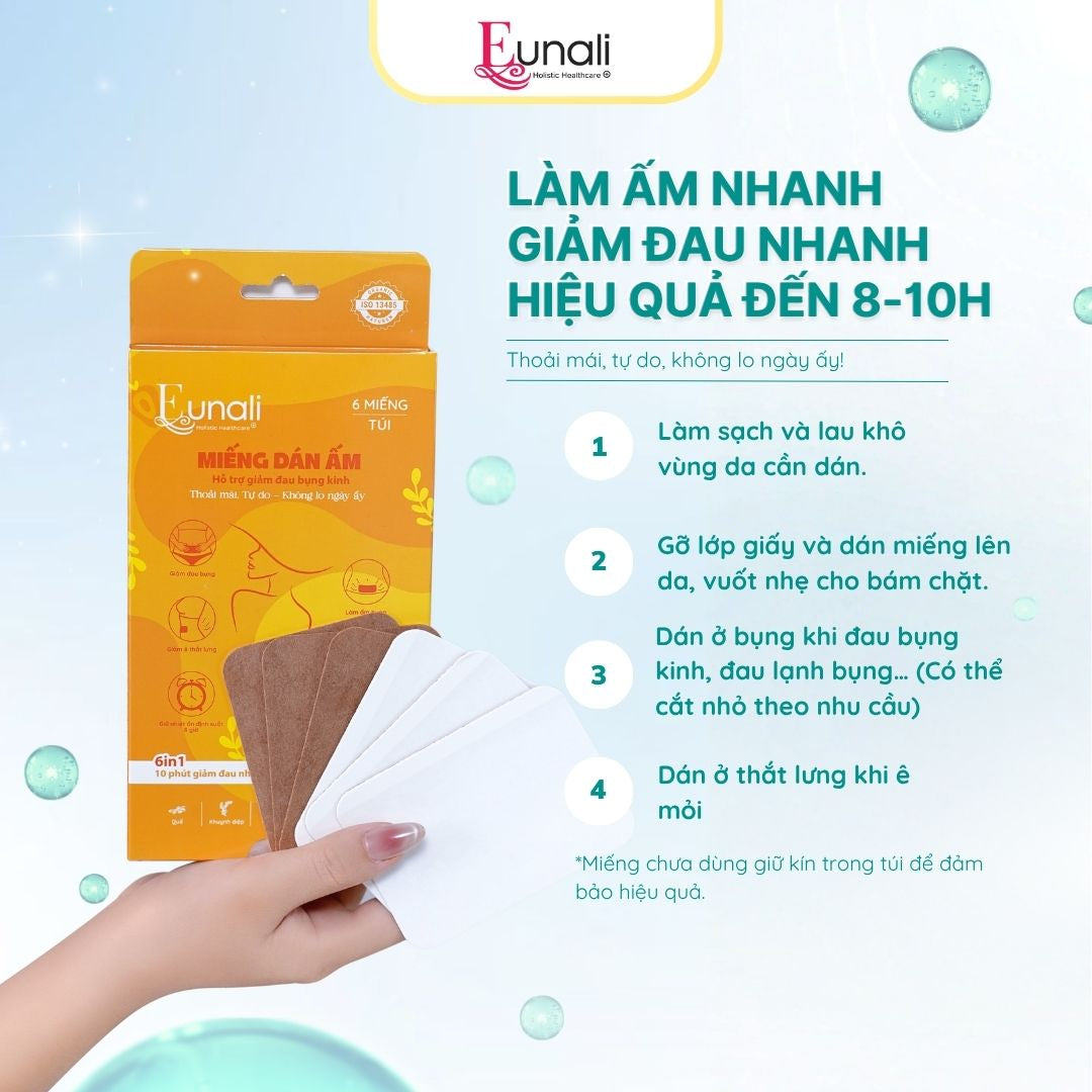 [COMBO MUA 3 TẶNG 1] Miếng Dán Giữ Nhiệt Giảm Đốt Kinh EUNALI – Giảm Đầu Nhanh, Liệp rêu Lâu